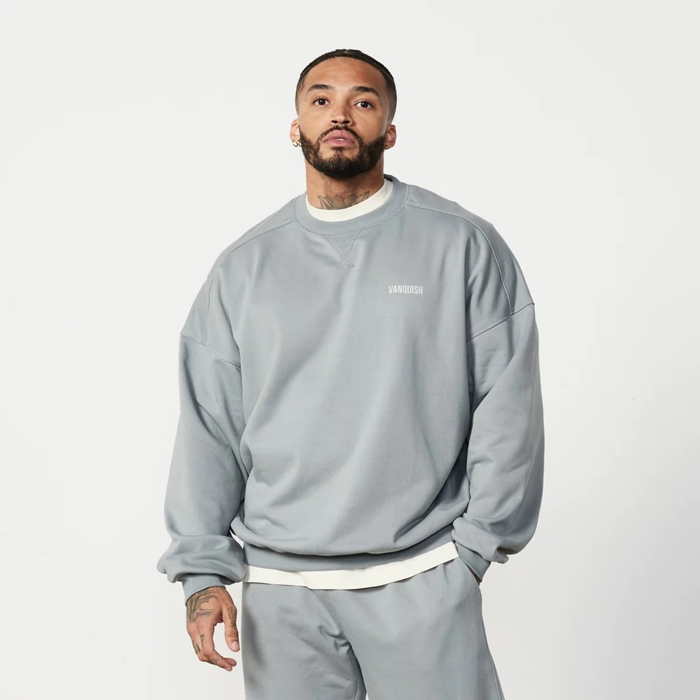 Vanquish Essential Steel Grey Oversized Swestshirt